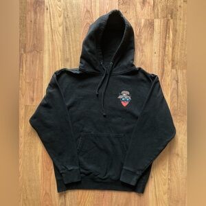 OWSLA Skrillex Mens Large Black Pullover Hoodie Double Sided Streetwear Punk